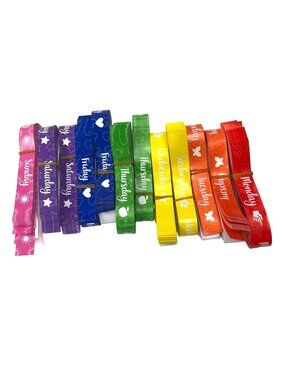 Colorful Day Of The Week Wristbands Set For Event Or Organizational Use 77d